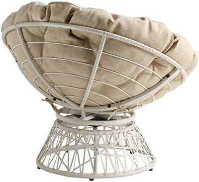 Wicker Papasan Chair with 360-Degree Swivel