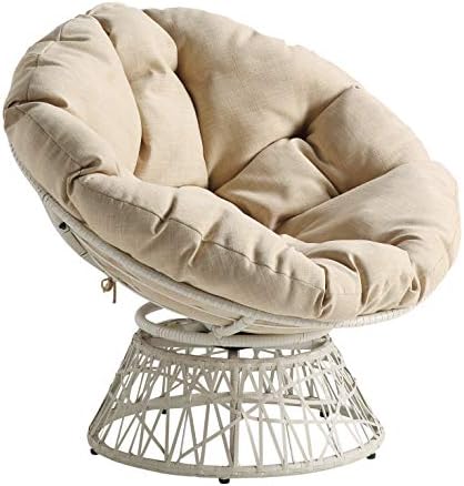 Wicker Papasan Chair with 360-Degree Swivel