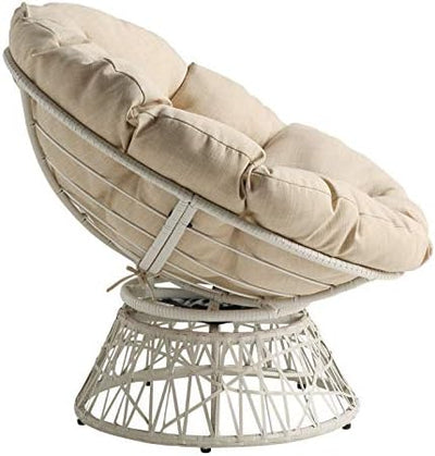 Wicker Papasan Chair with 360-Degree Swivel