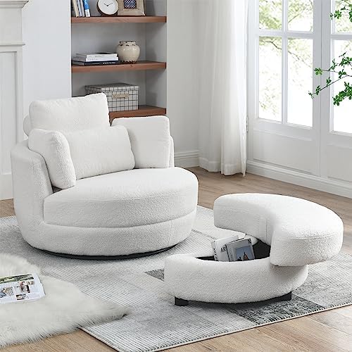 Modern Accent Round Loveseat Circle Swivel Barrel Chair