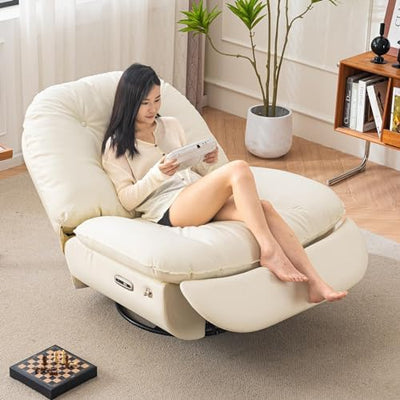 Oversized Electric Recliner Chair 360 Swivel Rocking Glider Rocker & Smart Theater Seating