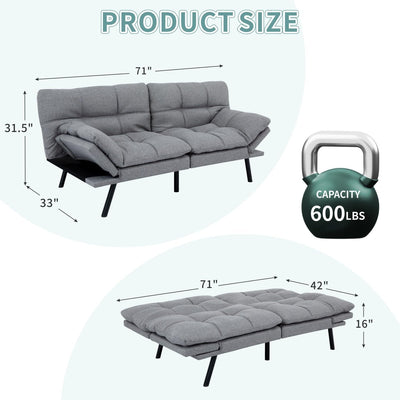 Modern Convertible Love Seat Sofa