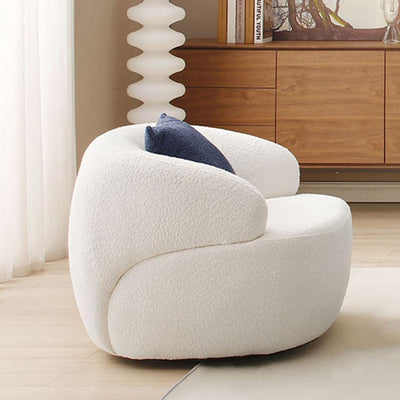 Modern Leisure Round Back Boucle Barrel Sofa Set