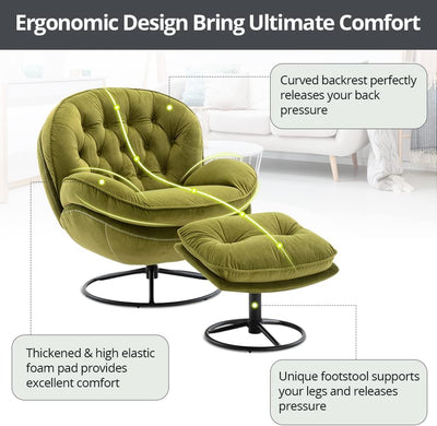 Swivel Accent Chair With Ottoman