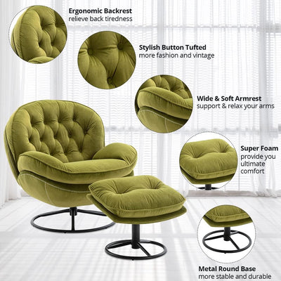 Swivel Accent Chair With Ottoman