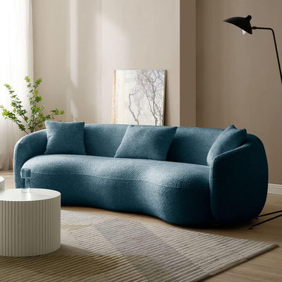 Modern Leisure Round Back Boucle Barrel Sofa Set