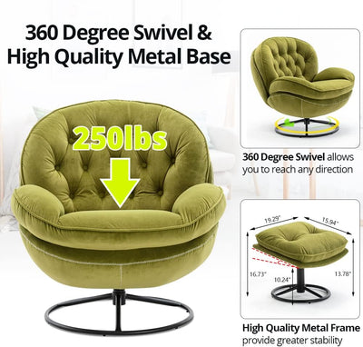 Swivel Accent Chair With Ottoman