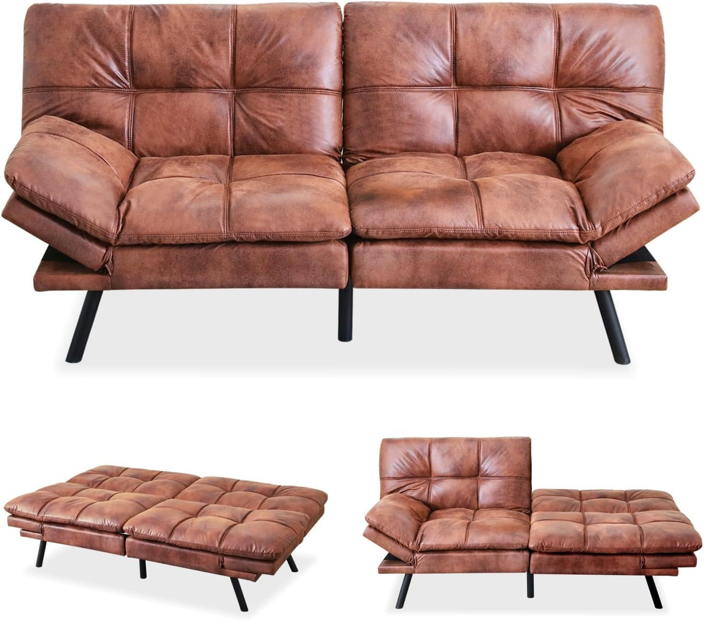 Modern Convertible Love Seat Sofa