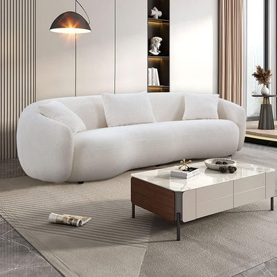 Modern Leisure Round Back Boucle Barrel Sofa Set