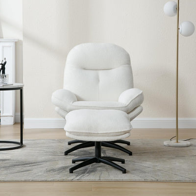 Modern 360° Swivel Accent Chair With Ottoman