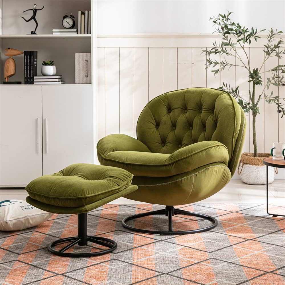 Swivel Accent Chair With Ottoman