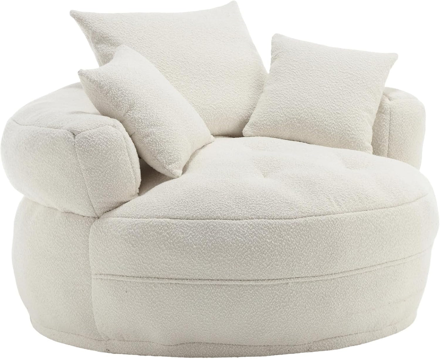 Oversized Round Lazy Sofa with 3 Pillows