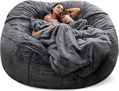 Soft Fluffy Fur Lazy Bean Bag Cover