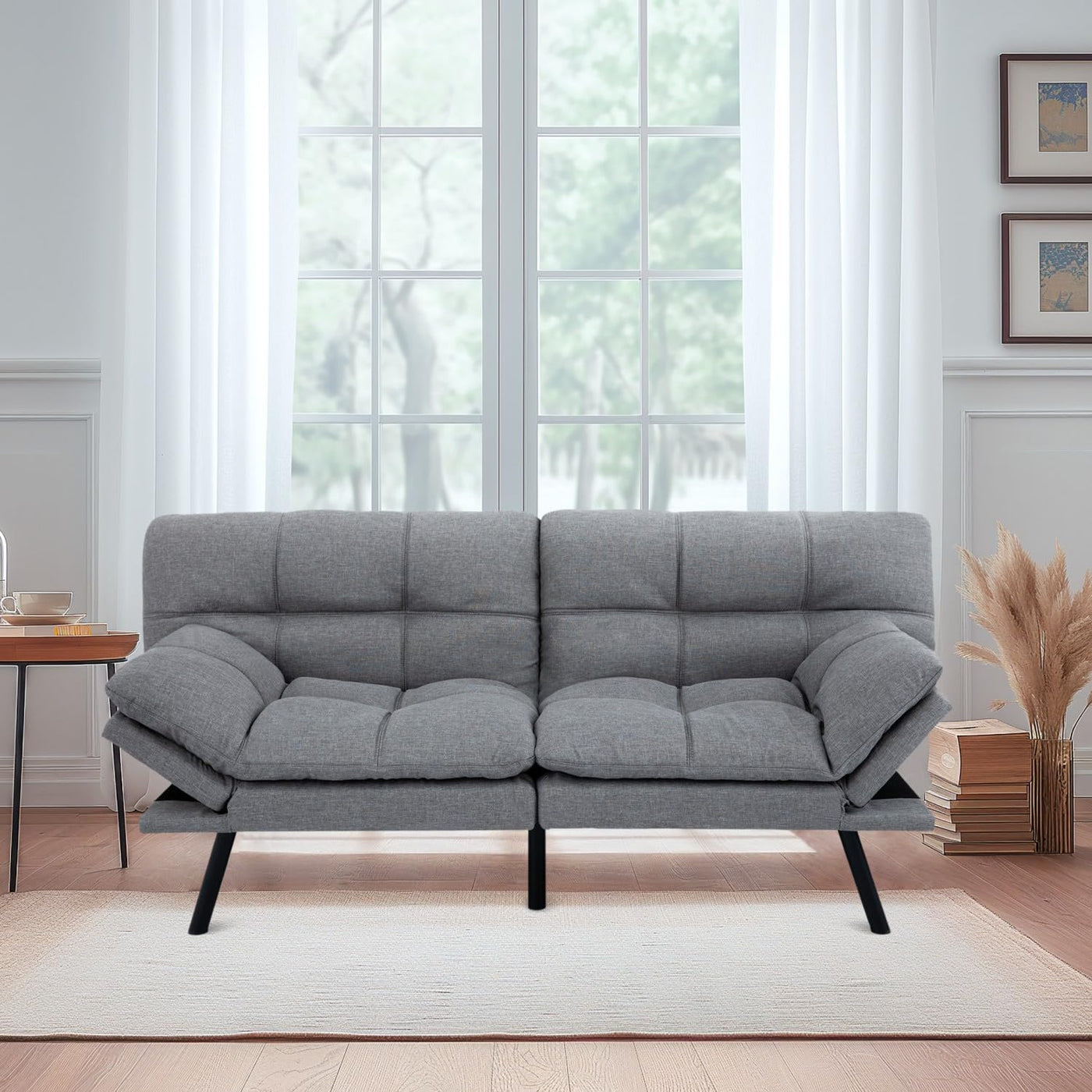 Modern Convertible Love Seat Sofa