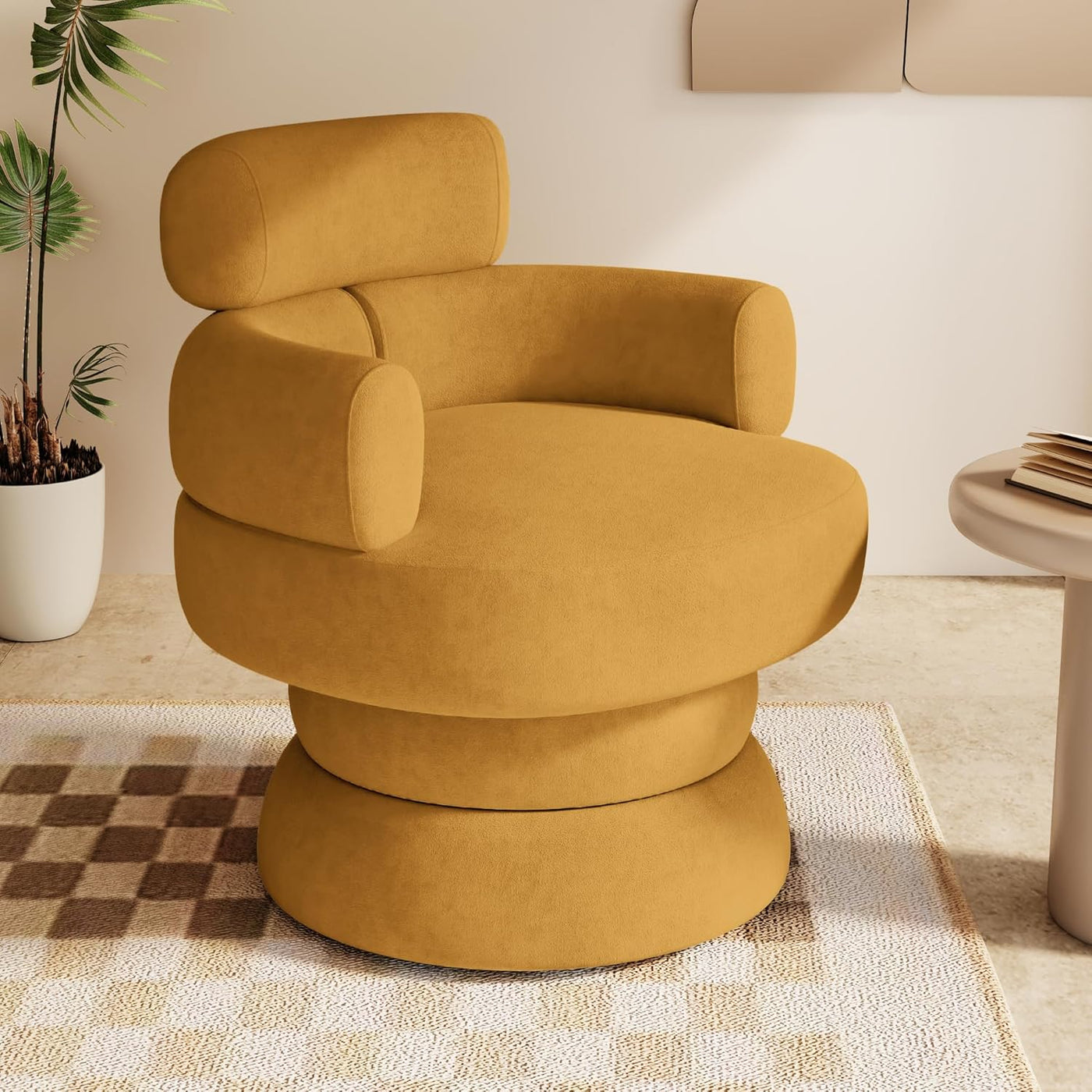 Mid-Century Modern 360° Swivel Accent Cuddle Chair