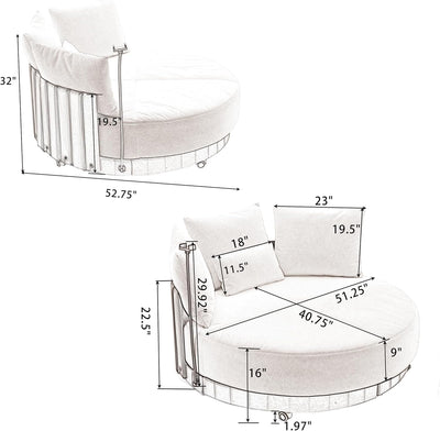 Oversized Round Swivel Accent Barrel Chairs