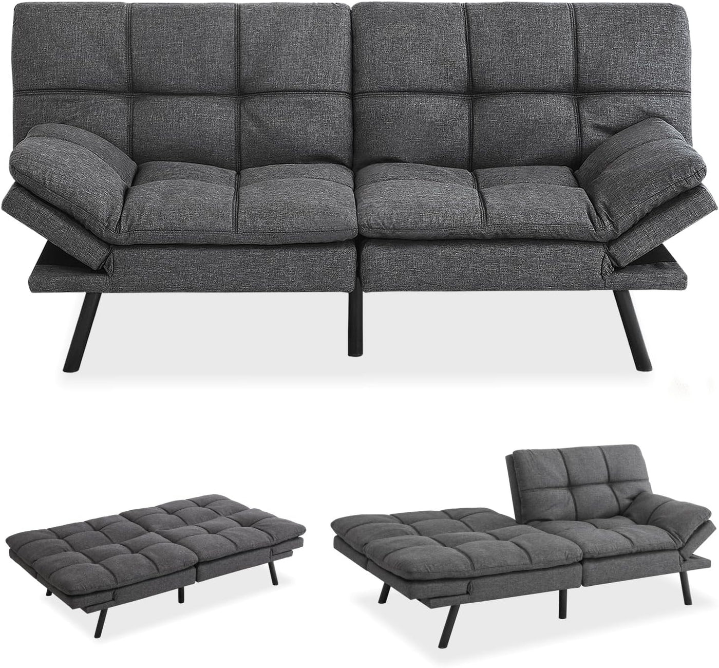 Modern Convertible Love Seat Sofa