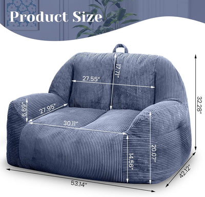 High-Density Faux Fur Striped Bean Bag Chair