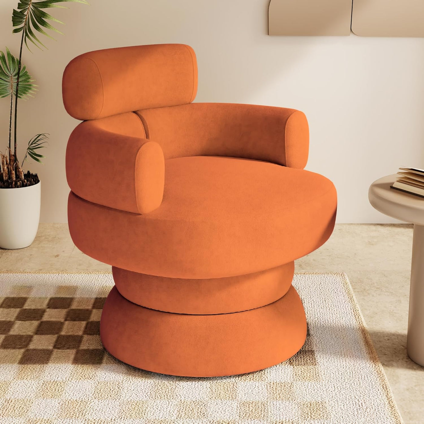 Mid-Century Modern 360° Swivel Accent Cuddle Chair