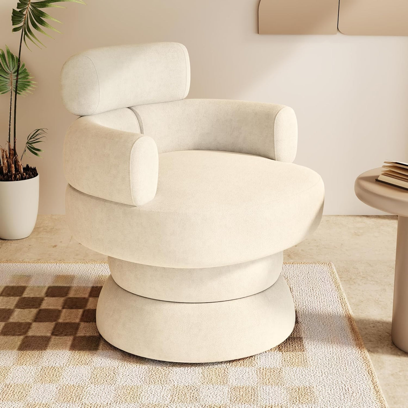 Mid-Century Modern 360° Swivel Accent Cuddle Chair