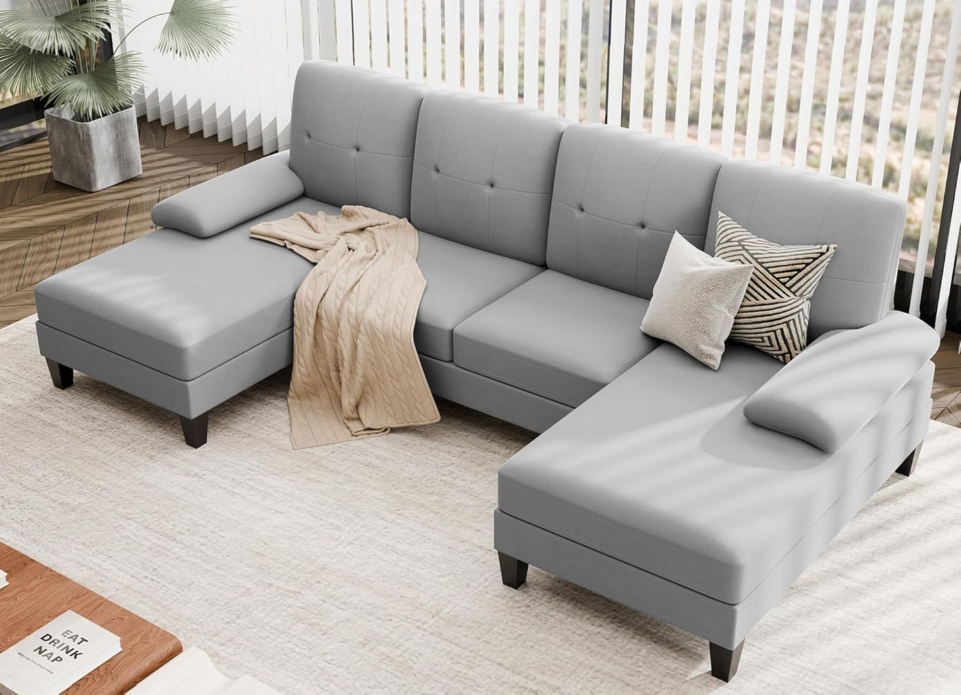 4 Seat U-Shaped Sectional Sofa