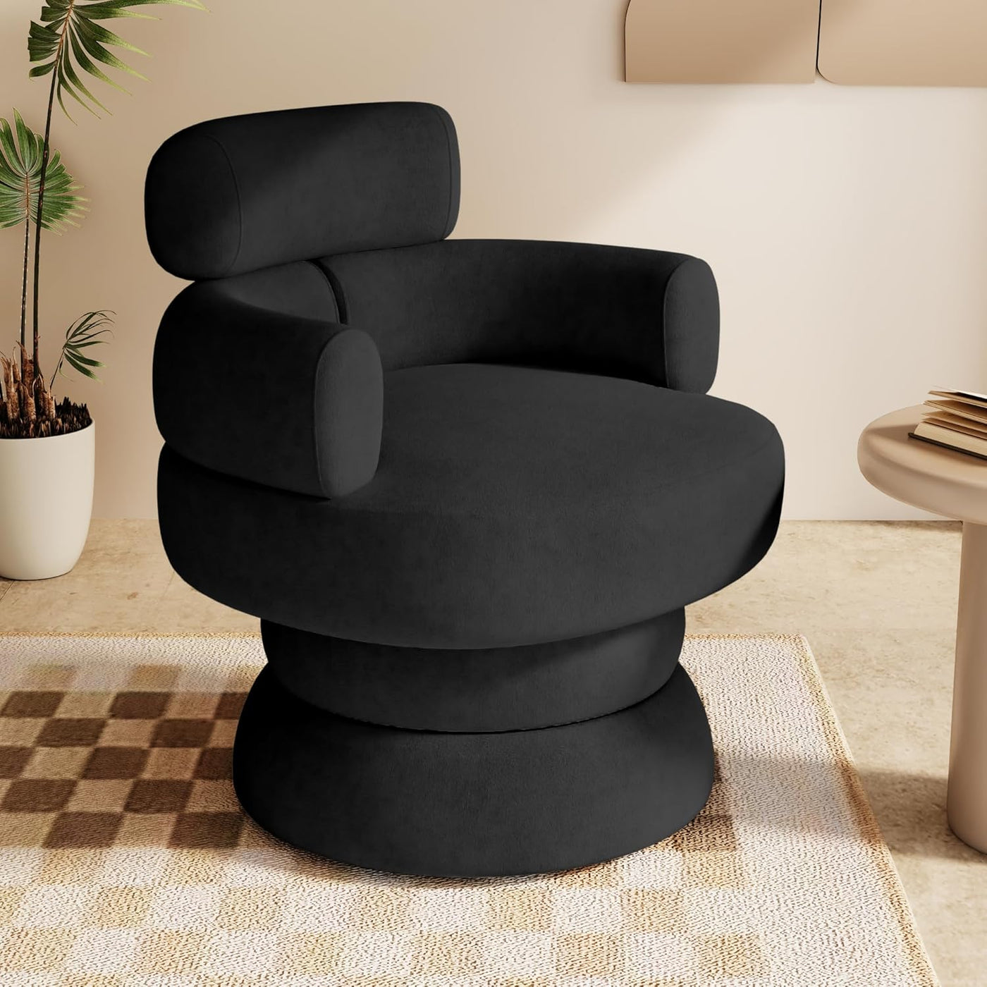 Mid-Century Modern 360° Swivel Accent Cuddle Chair