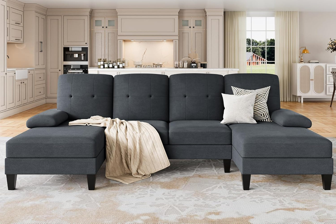 4 Seat U-Shaped Sectional Sofa