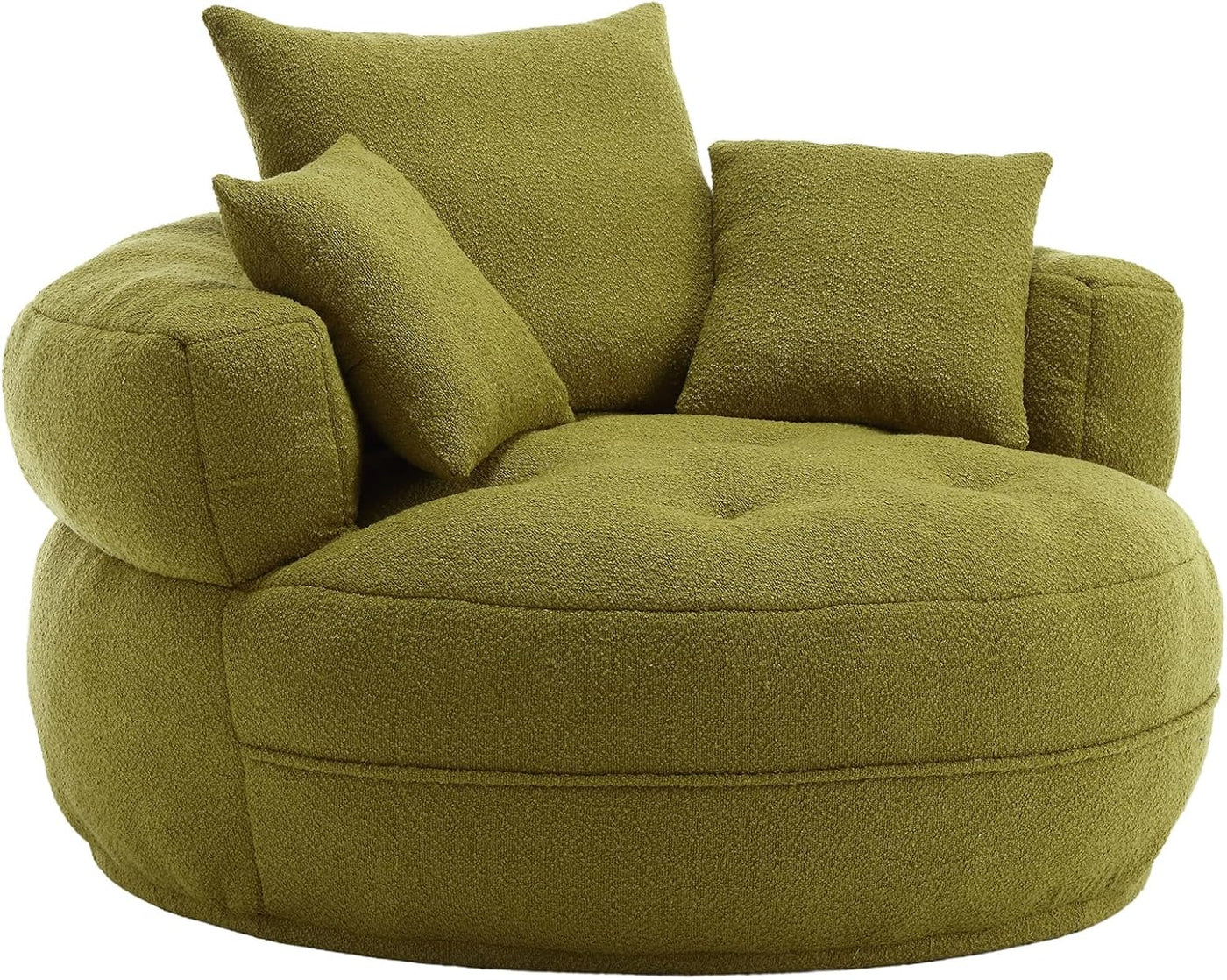 Oversized Round Lazy Sofa with 3 Pillows