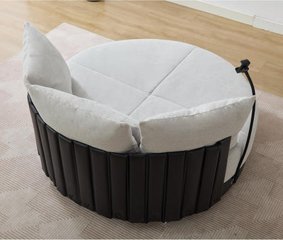 Oversized Round Swivel Accent Barrel Chairs