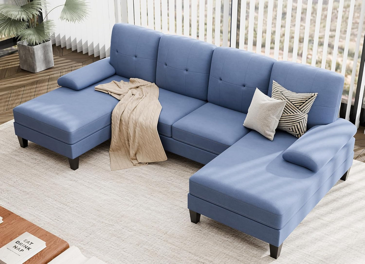 4 Seat U-Shaped Sectional Sofa