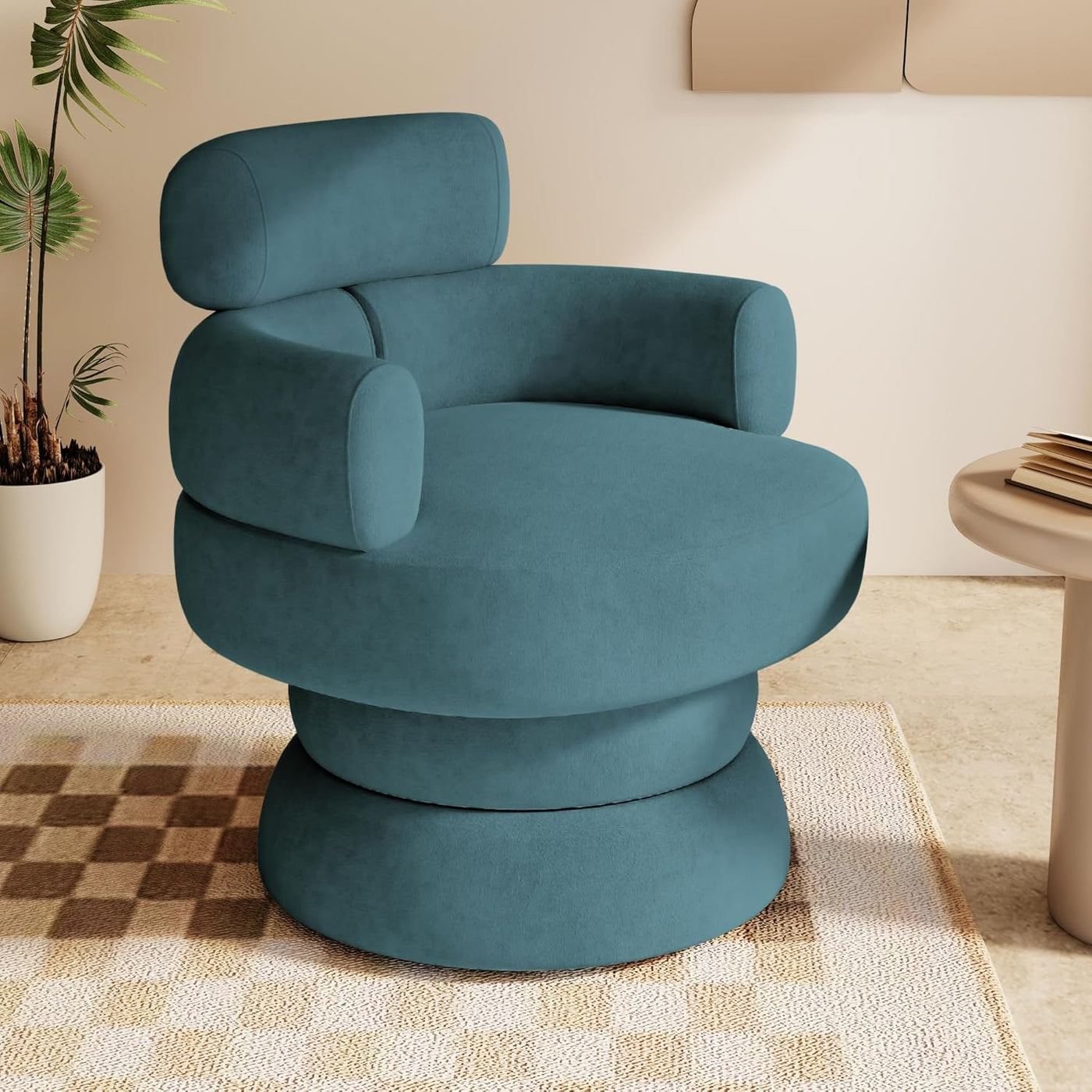 Mid-Century Modern 360° Swivel Accent Cuddle Chair