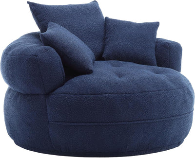 Oversized Round Lazy Sofa with 3 Pillows