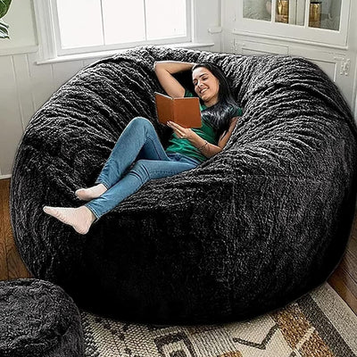 Soft Fluffy Fur Lazy Bean Bag Cover