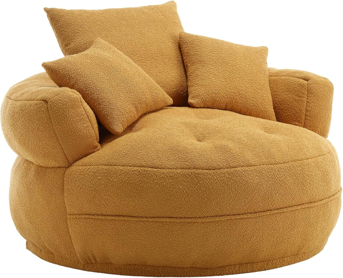 Oversized Round Lazy Sofa with 3 Pillows