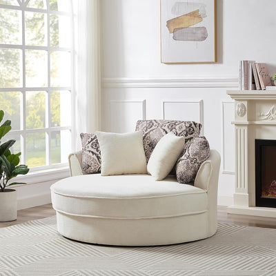 Oversized Round Swivel Accent Cuddle Sofa