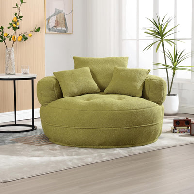 Oversized Round Lazy Sofa with 3 Pillows