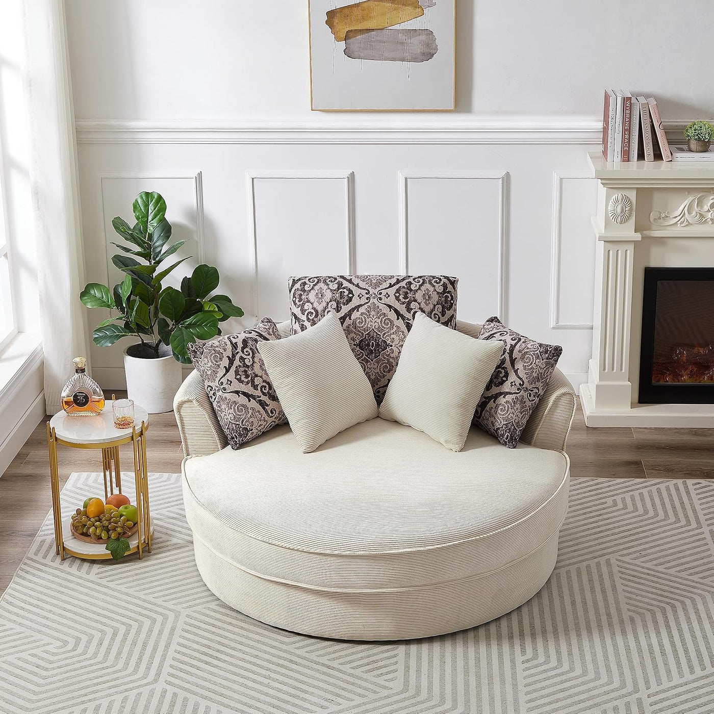 Oversized Round Swivel Accent Cuddle Sofa