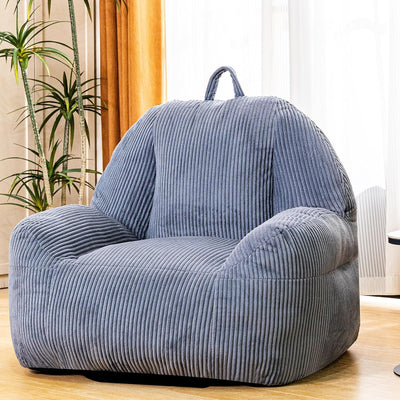 High-Density Faux Fur Striped Bean Bag Chair