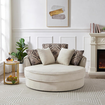 Oversized Round Swivel Accent Cuddle Sofa