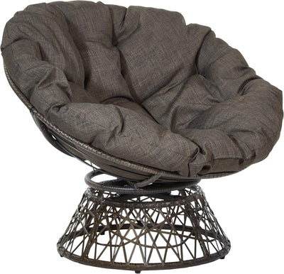 Wicker Papasan Chair with 360-Degree Swivel