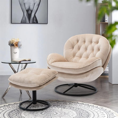 Swivel Accent Chair With Ottoman