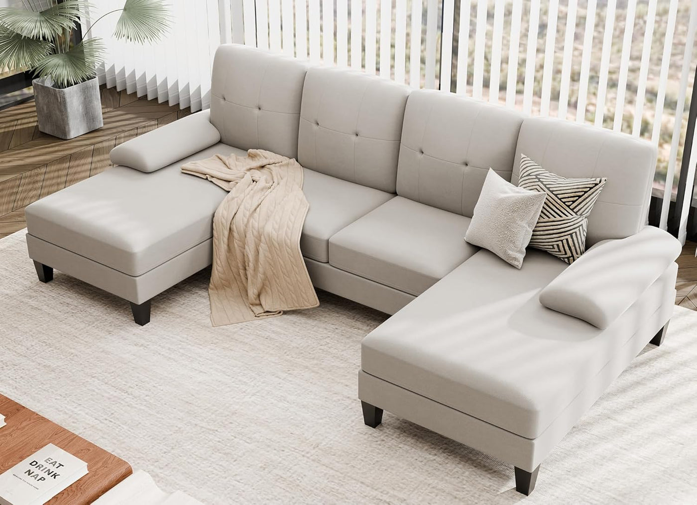 4 Seat U-Shaped Sectional Sofa