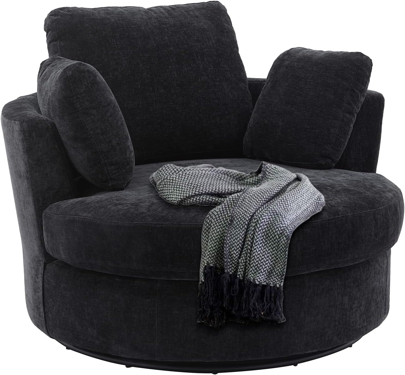 Modern Accent Round Loveseat Circle Swivel Barrel Chair