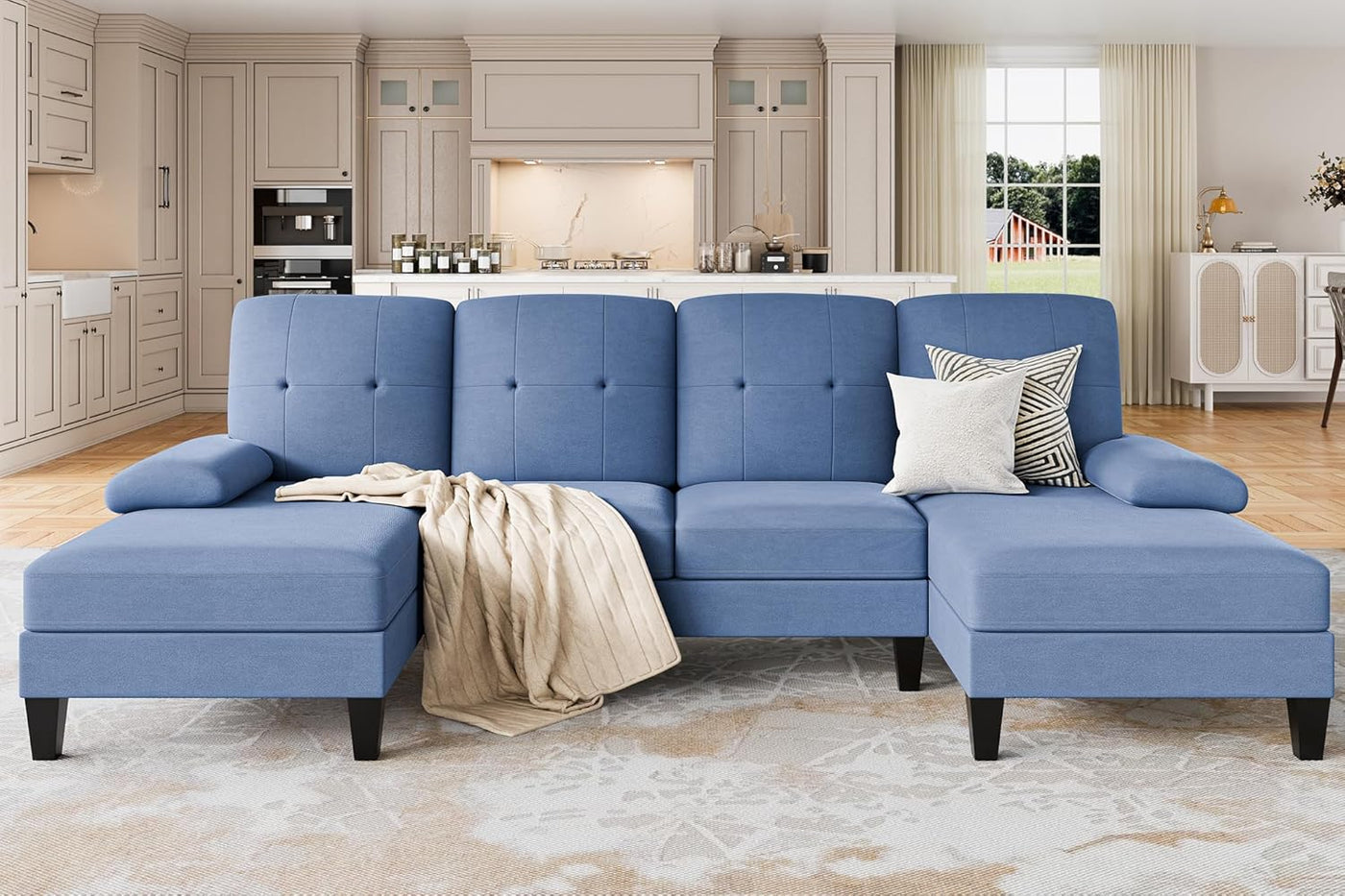 4 Seat U-Shaped Sectional Sofa