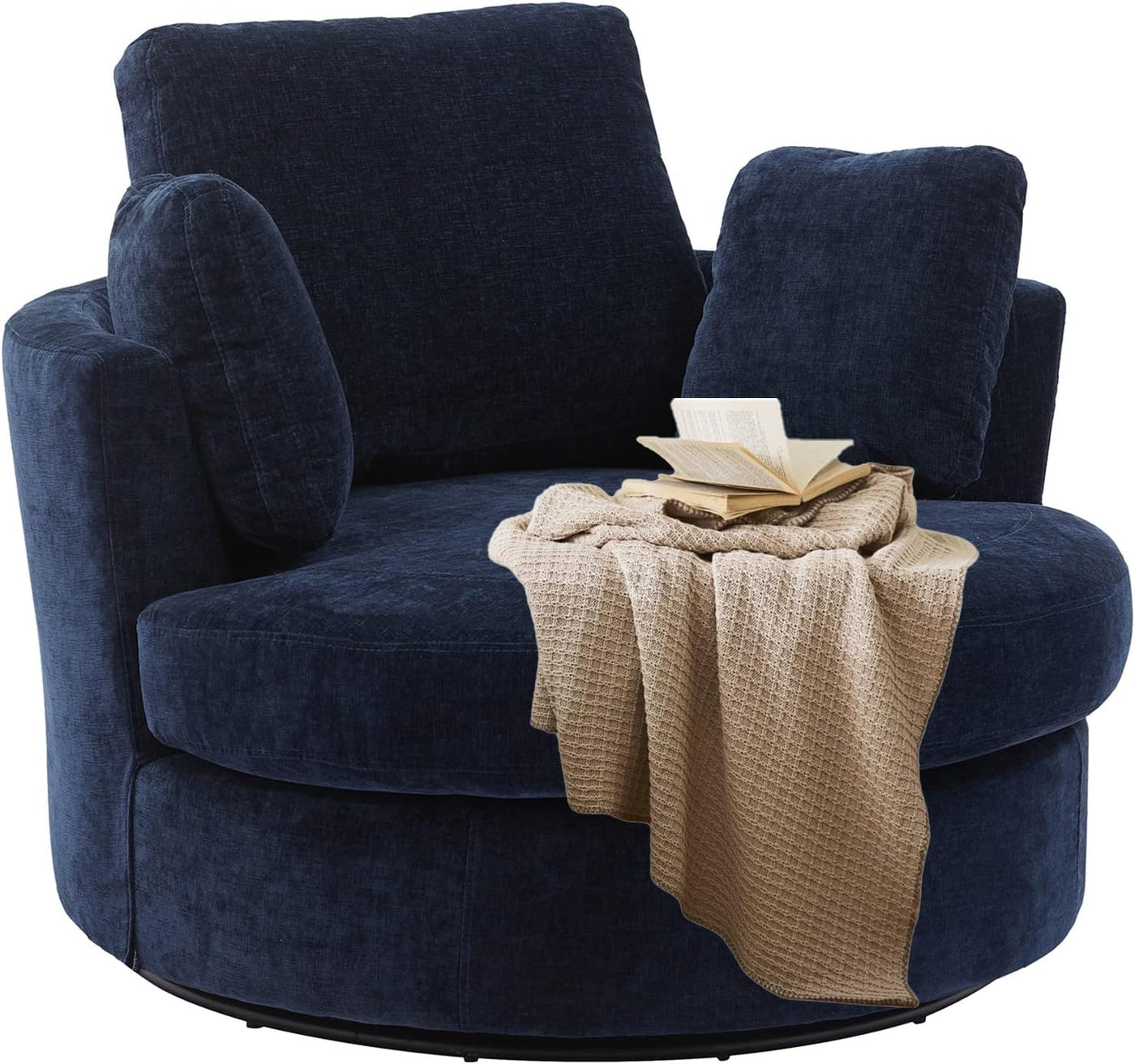 Modern Accent Round Loveseat Circle Swivel Barrel Chair