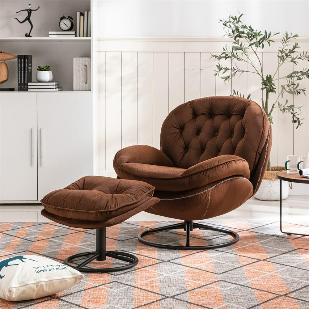 Swivel Accent Chair With Ottoman