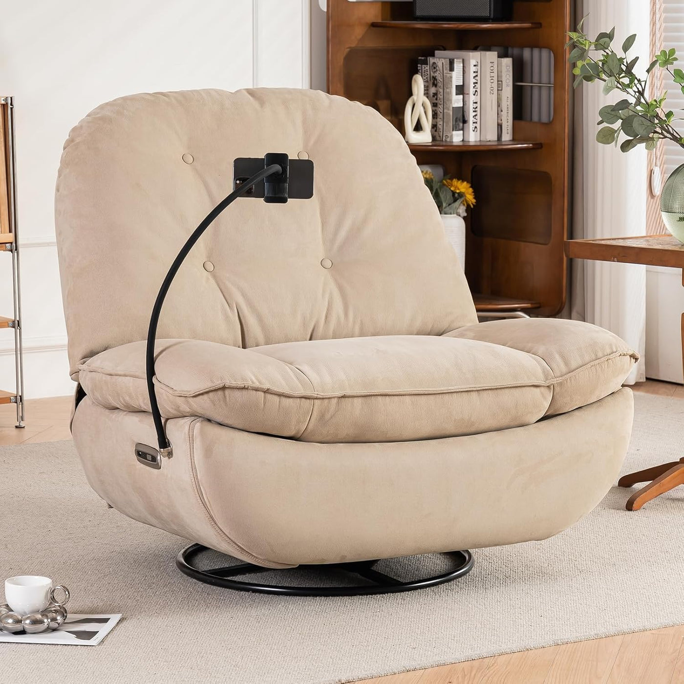 Oversized Electric Recliner Chair 360 Swivel Rocking Glider Rocker & Smart Theater Seating