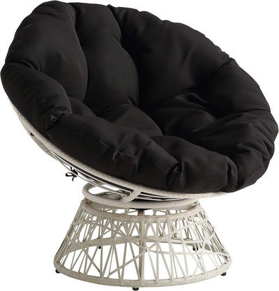 Wicker Papasan Chair with 360-Degree Swivel