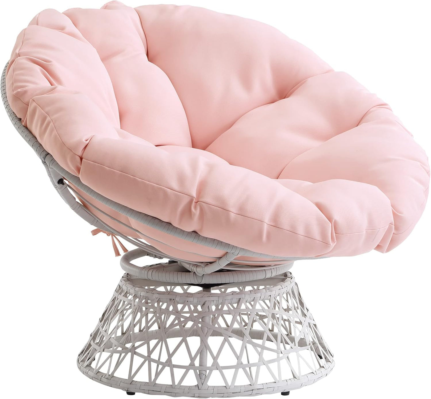 Wicker Papasan Chair with 360-Degree Swivel