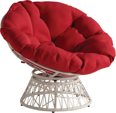 Wicker Papasan Chair with 360-Degree Swivel